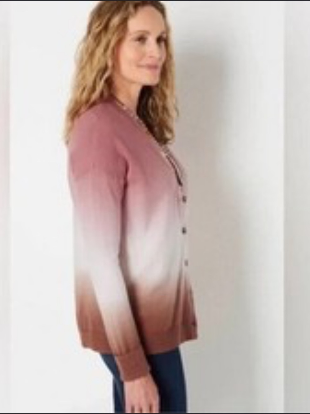 J Jill Dip Dyed Ombre Cardigan Sweater